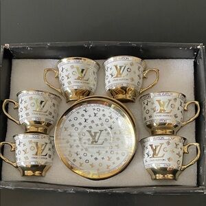 Gold and White Tea Set